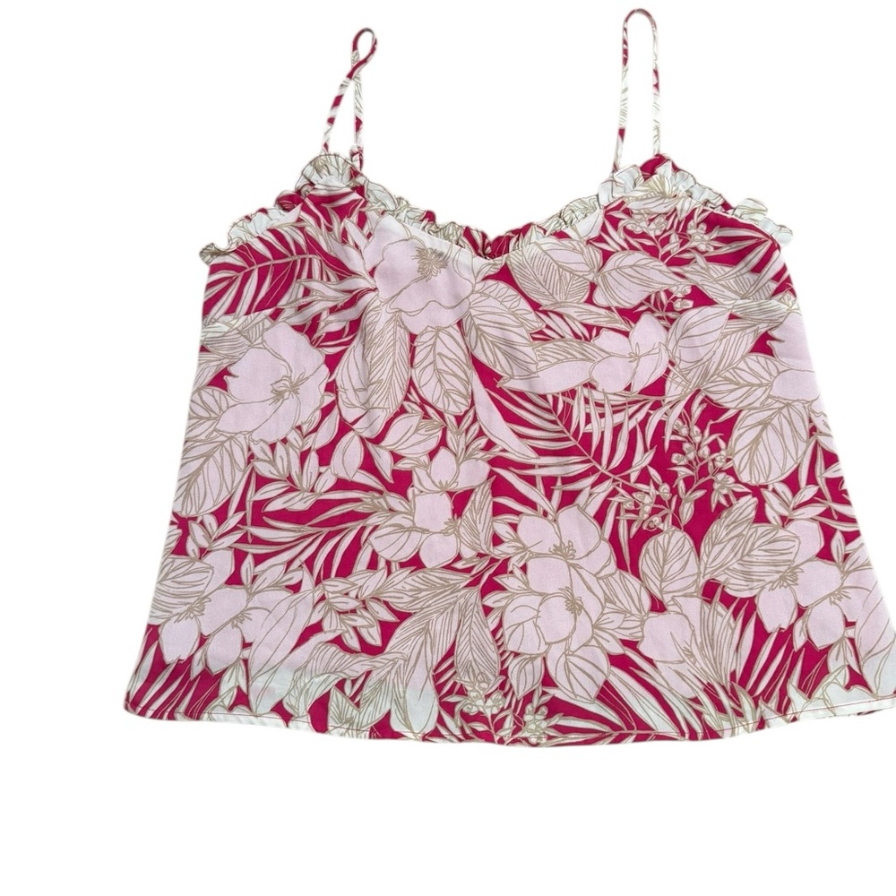 June & Hudson L Spaghetti Strap Tropical Camisoles Coquette Cottagecore Y2K